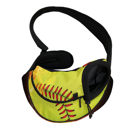 Fireball Softball Print Pet Sling Carrier