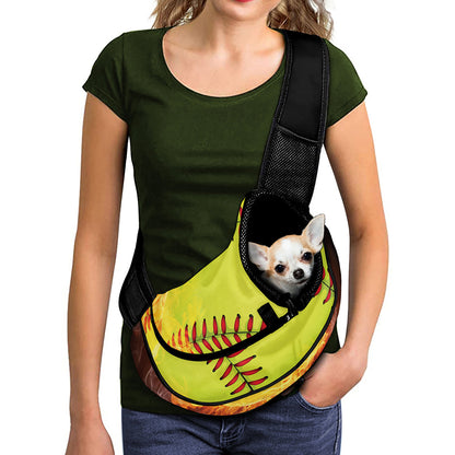 Fireball Softball Print Pet Sling Carrier