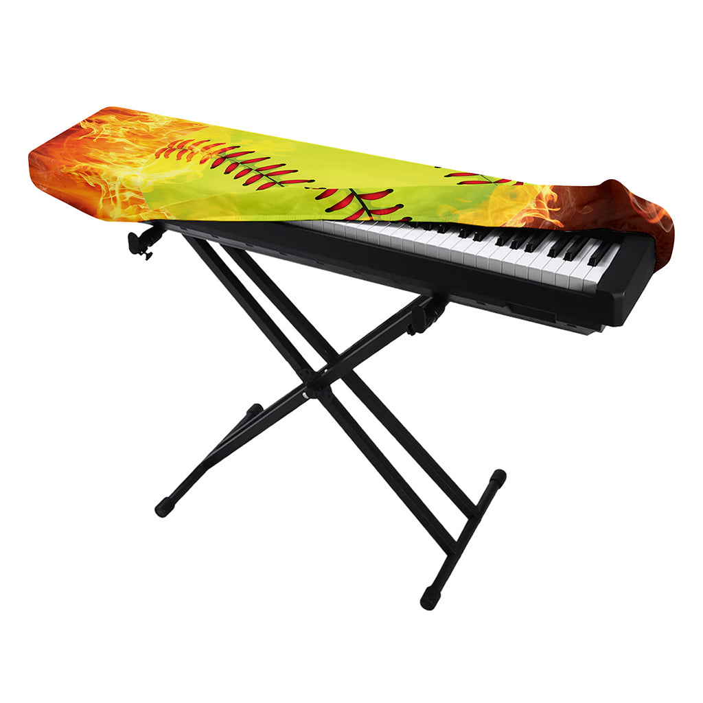 Fireball Softball Print Piano Keyboard Cover