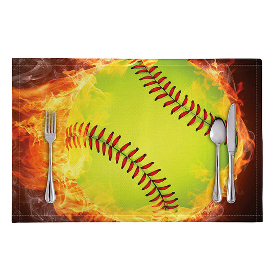 Fireball Softball Print Placemat