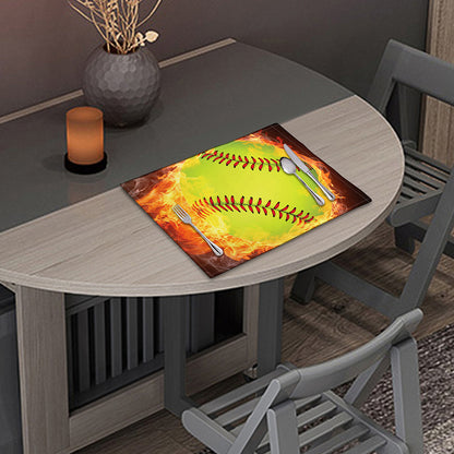 Fireball Softball Print Placemat