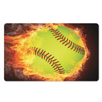 Fireball Softball Print Polyester Doormat