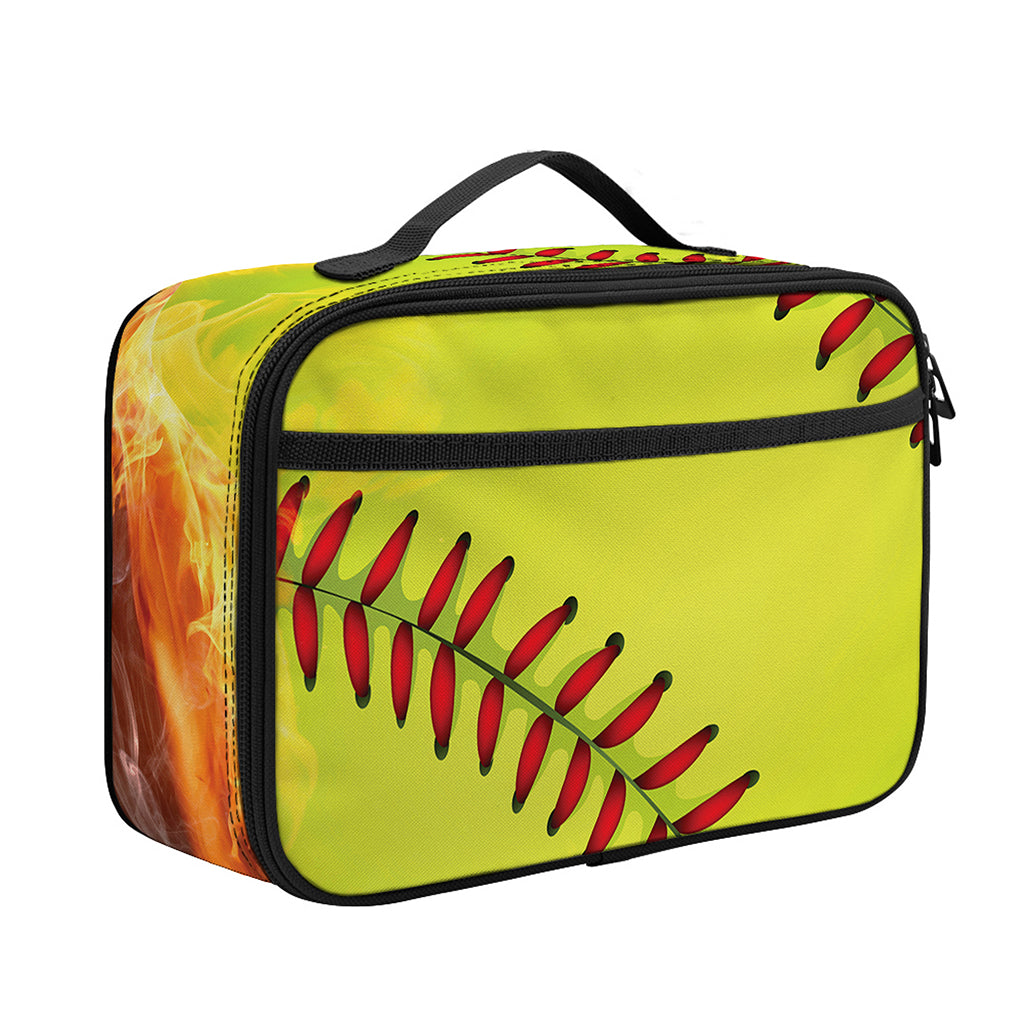 Fireball Softball Print Portable Lunch Bag