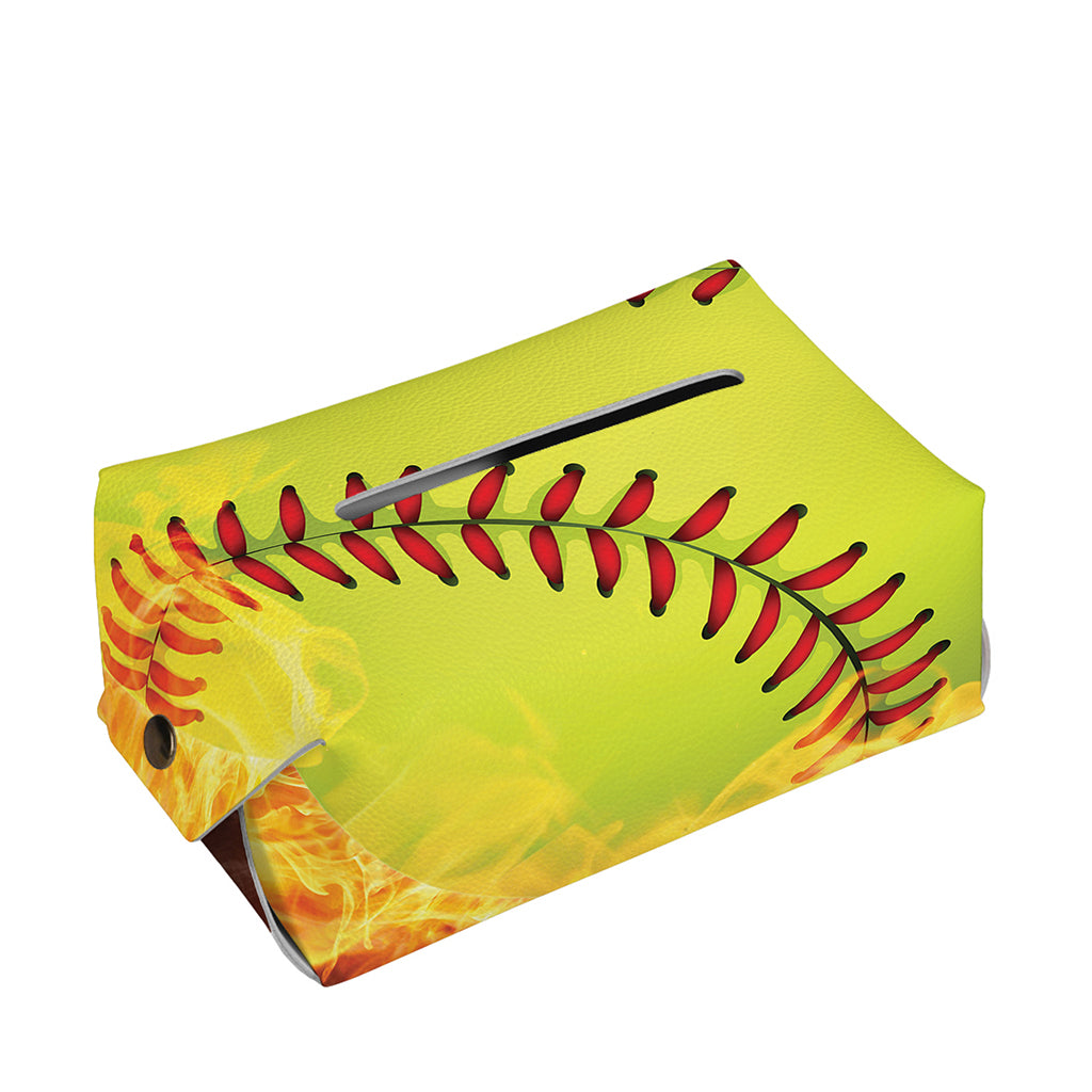 Fireball Softball Print Rectangle Tissue Box Cover
