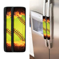 Fireball Softball Print Refrigerator Handle Covers
