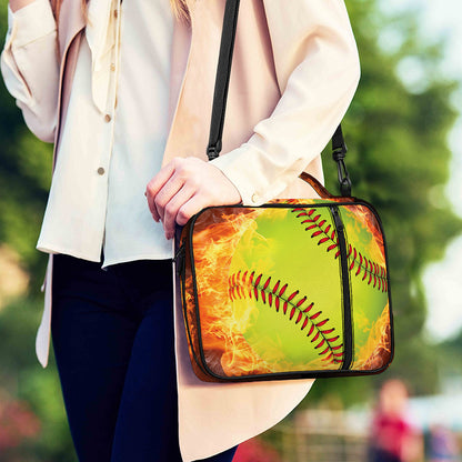 Fireball Softball Print Shoulder Strap Bible Bag