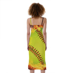 Fireball Softball Print Slim Fit Midi Cami Dress