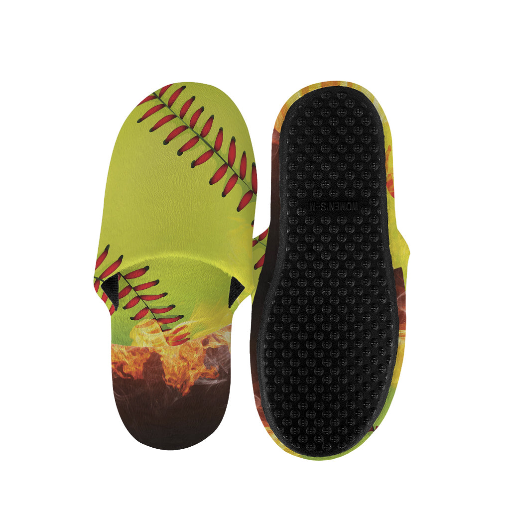 Fireball Softball Print Slippers