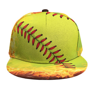 Fireball Softball Print Snapback Cap