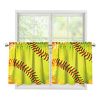 Fireball Softball Print Tier Curtains