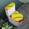 Fireball Softball Print Toilet Lid And Tank Cover Set