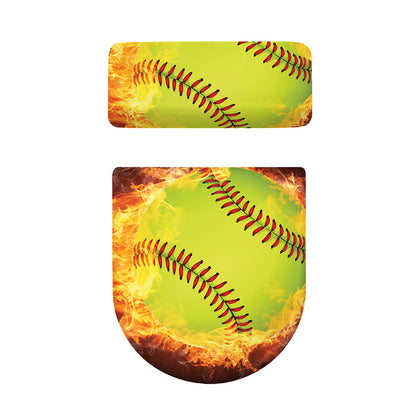 Fireball Softball Print Toilet Lid And Tank Cover Set