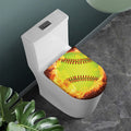 Fireball Softball Print Toilet Lid Cover