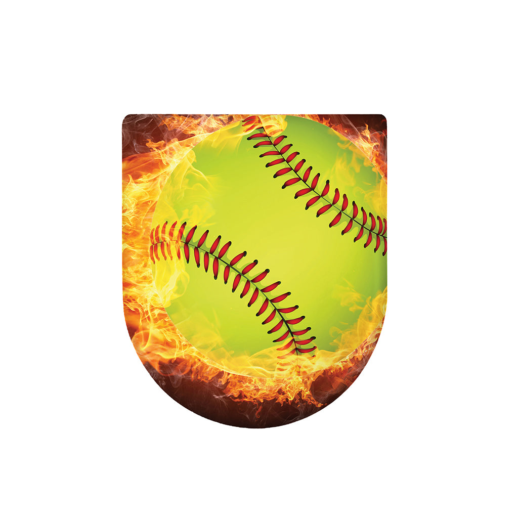 Fireball Softball Print Toilet Lid Cover