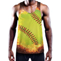 Fireball Softball Print Men's Workout Tank Top