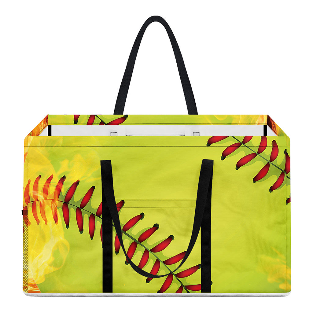 Fireball Softball Print Utility Tote Bag