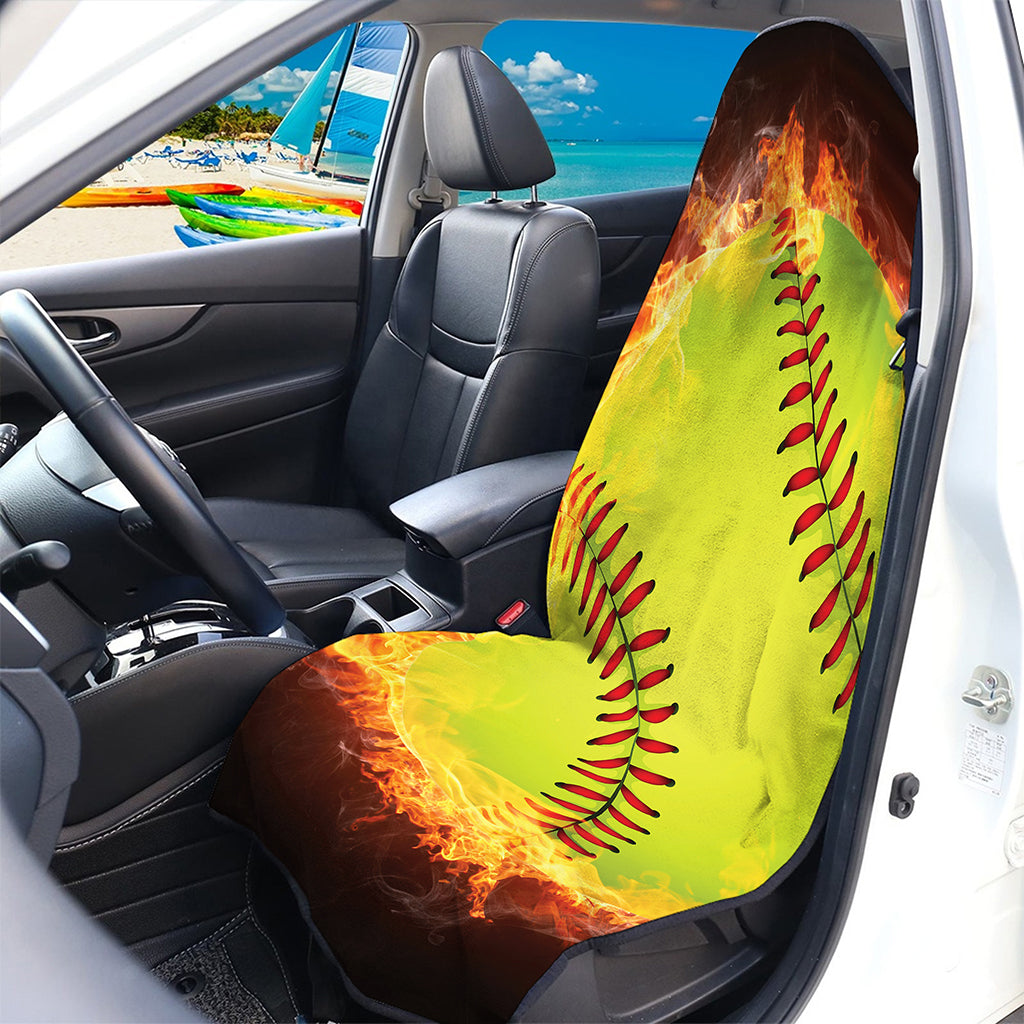 Fireball Softball Print Waterproof Car Seat Cover