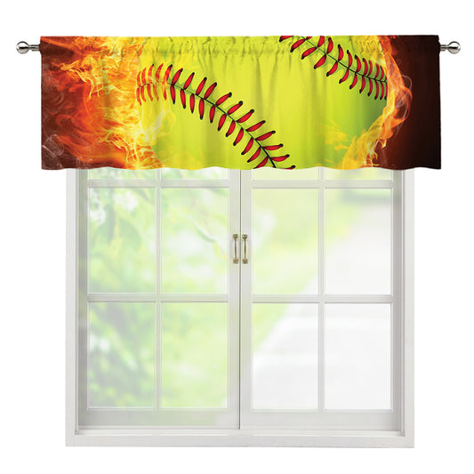Fireball Softball Print Window Valance