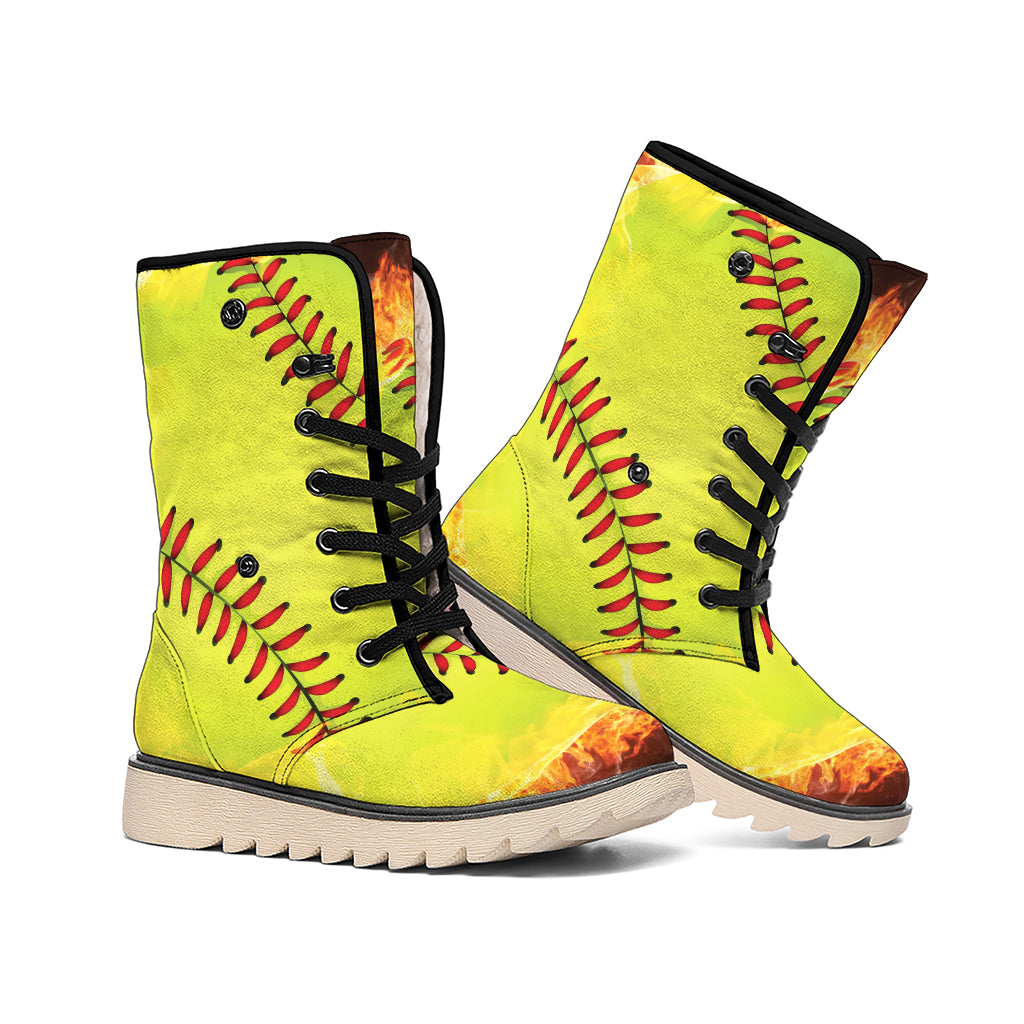 Fireball Softball Print Winter Boots