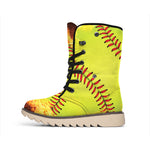 Fireball Softball Print Winter Boots