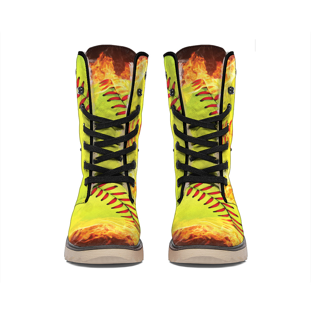 Fireball Softball Print Winter Boots