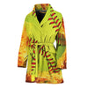 Fireball Softball Print Women's Bathrobe