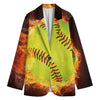 Fireball Softball Print Women's Blazer