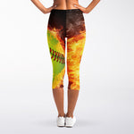 Fireball Softball Print Women's Capri Leggings