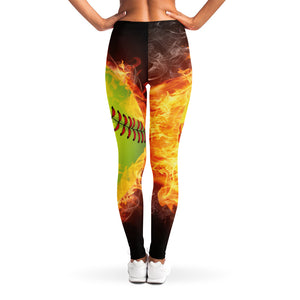 Fireball Softball Print Women's Leggings