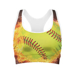 Fireball Softball Print Women's Sports Bra