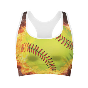 Fireball Softball Print Women's Sports Bra