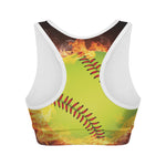 Fireball Softball Print Women's Sports Bra