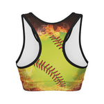 Fireball Softball Print Women's Sports Bra