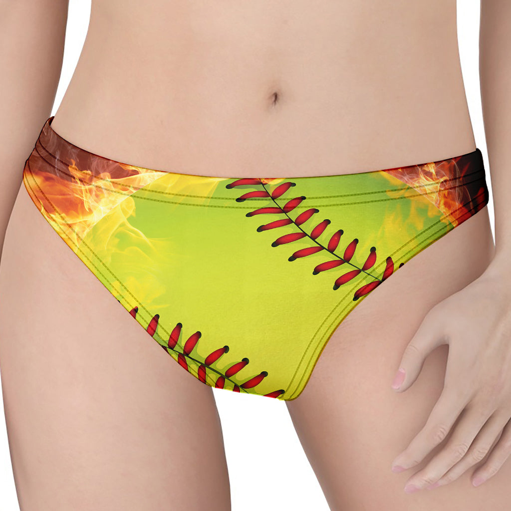 Fireball Softball Print Women's Thong