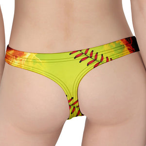 Fireball Softball Print Women's Thong