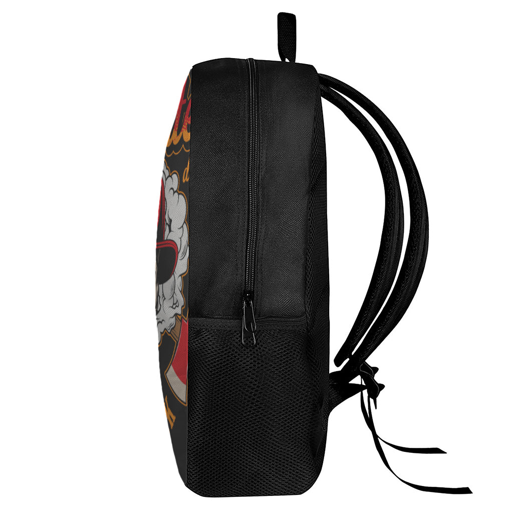 Firefighter Department Skull Print 17 Inch Backpack