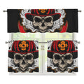 Firefighter Department Skull Print 3 Piece Kitchen Curtains