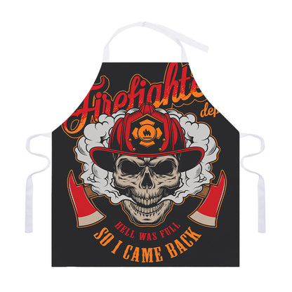 Firefighter Department Skull Print Adjustable Apron