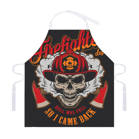 Firefighter Department Skull Print Adjustable Apron
