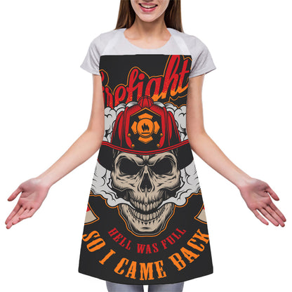 Firefighter Department Skull Print Adjustable Apron