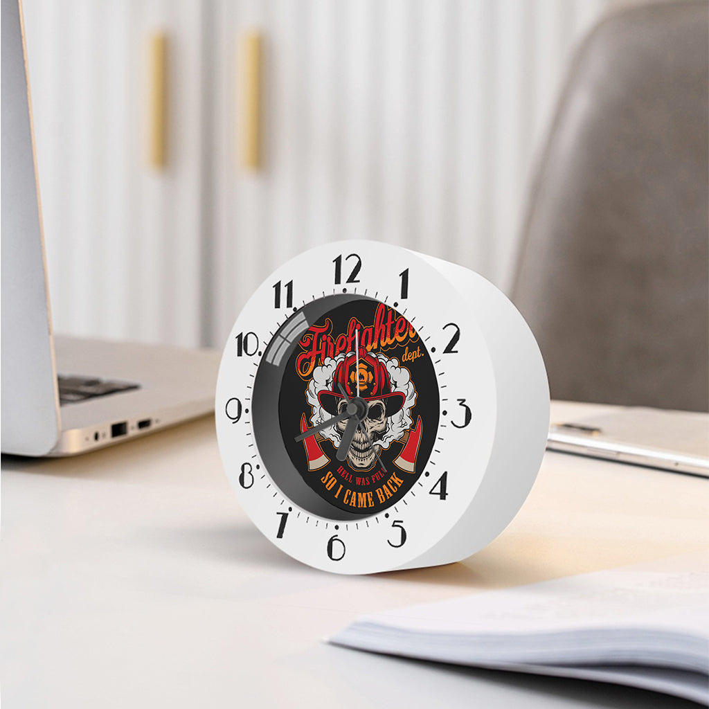 Firefighter Department Skull Print Alarm Clock