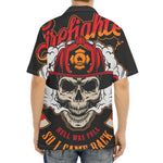Firefighter Department Skull Print Aloha Shirt