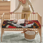 Firefighter Department Skull Print Baby Crib Sheet