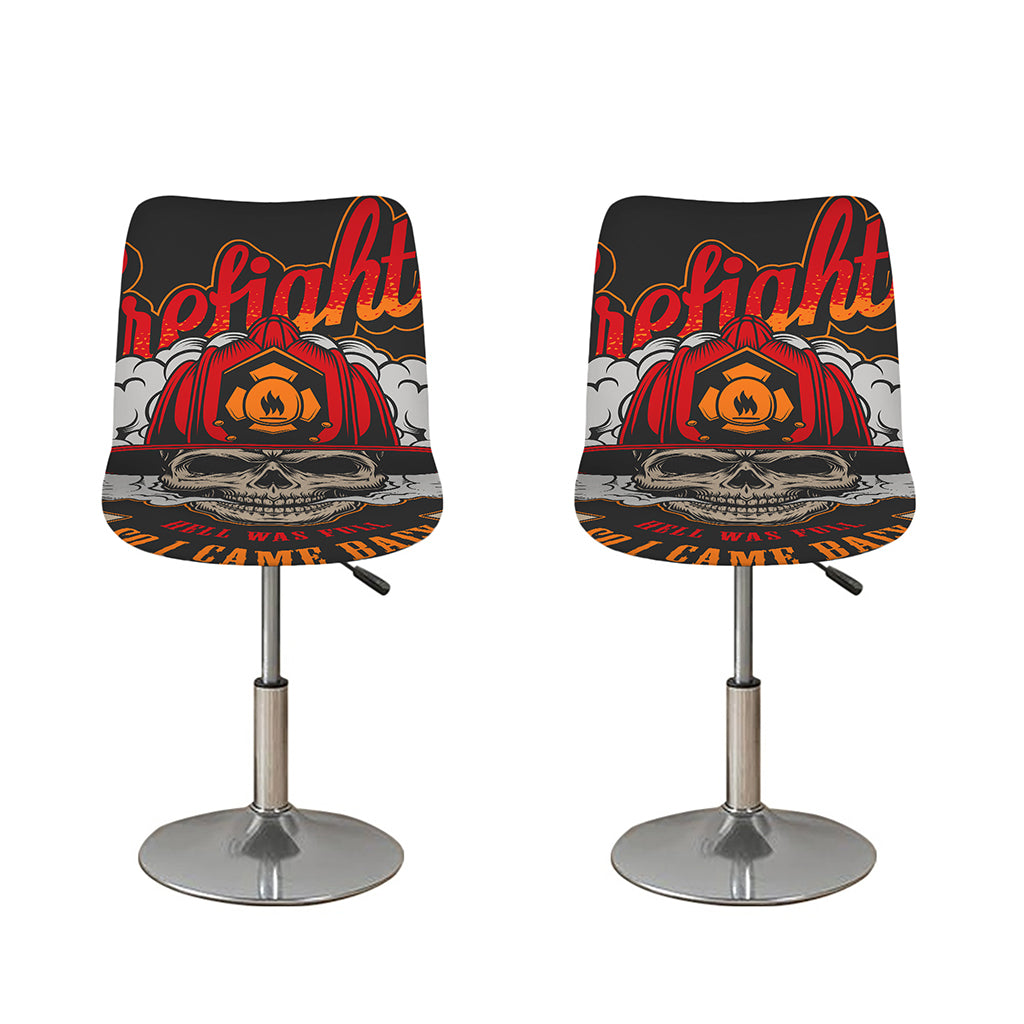 Firefighter Department Skull Print Bar Stool Covers