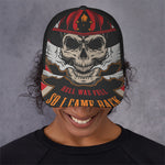 Firefighter Department Skull Print Baseball Cap