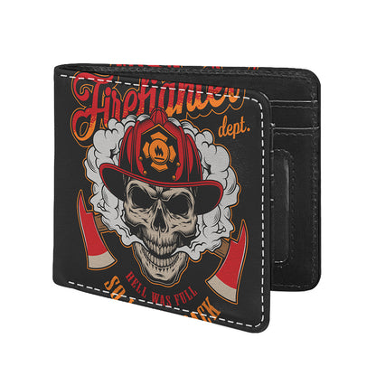Firefighter Department Skull Print Bifold Wallet