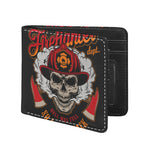 Firefighter Department Skull Print Bifold Wallet