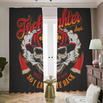 Firefighter Department Skull Print Blackout Pencil Pleat Curtains