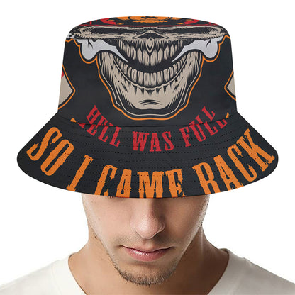 Firefighter Department Skull Print Bucket Hat