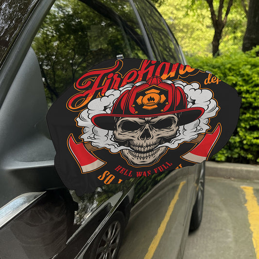 Firefighter Department Skull Print Car Side Mirror Covers